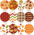 Whaline 60 Sheets Autumn Pattern Paper 5.5 x 8.3 inch Fall Leaves Pumpkin Plaid Craft Paper Double-Sided Origami Paper for Thanksgiving Card Makin...