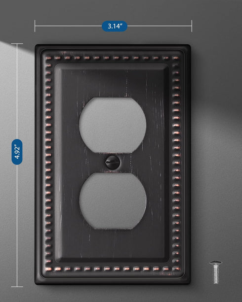 DEWENWILS 4-Pack Metal Wall Plates, Electrical Outlet Cover Plates, Aged Bronze for Home Decor...