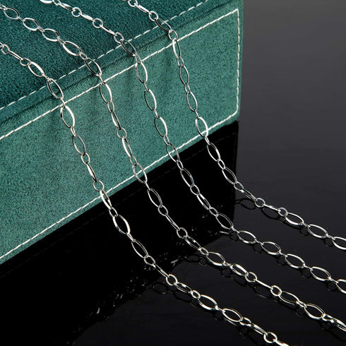 UMAOKANG 16.4 Feet Stainless Steel Chain for Jewelry Making Silver Rolo Loop Link Chain on Spool with 30 Jump Rings 10 Lobster Clasps Necklace DIY...