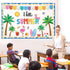 Hello Summer Bulletin Board Decorations Hawaiian Luau Classroom Bulletin Board Border Hawaiian Tropical Palm Paper Cutouts for Classroom Window Wa...