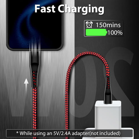cugunu USB Lightning Cable 3 Pack 6FT iPhone Charger Apple MFi Certified Nylon Braided Fast Charging Cord Compatible with iPhone 14/13/12/11/X/Max...