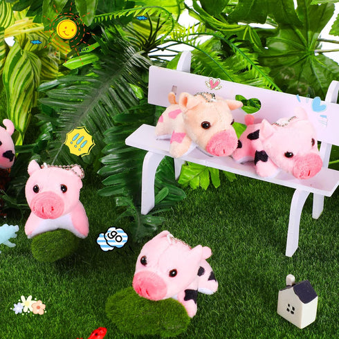 Stuffed Pig, 12 Pieces Assorted Toy Figures, Plush Animals for Holiday Back to School Party Favors, 3.2 x 3 Inch...