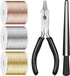 Hotop Jewelry Wire for Jewelry Making 182022 Gauge Craft Wire with Pliers and Ring Sizer Beading Jewelry Aluminum Craft Wire (3 Rolls,Gold, Silver...