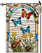 Summer Dragonfly Butterfly Bird Garden Flag Glass Style Flowers 12x18 Inch Double Sized Farmhouse Outside Decorations(A)...