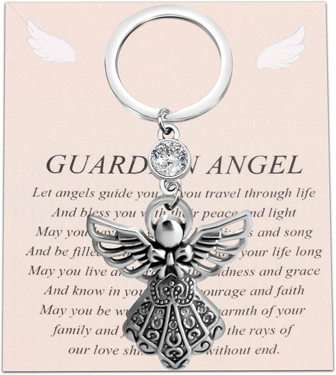 FUSTMW Angel Keychain Guardian Angel Gifts Faith Gifts Prayer gifts Blessing Gifts Guardian Angel Charm Key Chain Gifts...