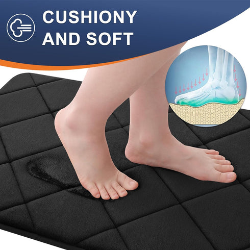 OLANLY Memory Foam Bath Mat 30x20, Ultra Soft and Absorbent Bathroom Mat, Machine Washable Bathroom Rugs, Comfortable, Thick Bath Rugs Carpet for ...