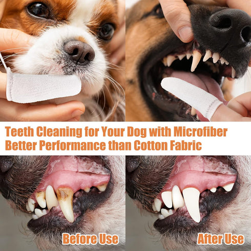20 Pcs Microfiber Fingerbrush for Dogs Soft Finger Toothbrush Pet Dental Finger Brush for Dog Cat Teeth Cleaning Remove Plaque and Tartar...