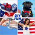 Hosuly 40 Pcs Patriotic Fabric Memorial Day Fabric Strips 4th of July Quilting Roll 2.6 Inch Independence Day Patchwork Roll Fabric Red Blue White...