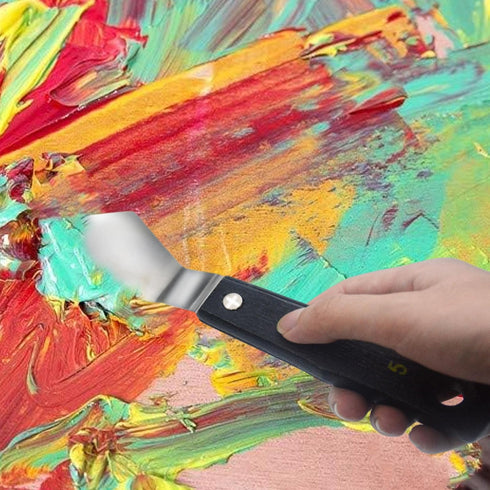 5PCS Paint Knife Large Palette Knives Set Stainless Steel Spatula Pallet Knife Color Mixing Art Supplies for Oil, Acrylic, Canvas, Watercolor Pain...