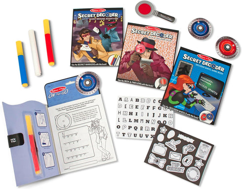 Melissa & Doug On the Go Secret Decoder Deluxe Activity Set and Super Sleuth Toy - Seek And Find Book, Kids Road Trip Essentials, Detective Kit, T...