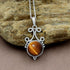 TISHAVI 5.45Cts Natural Round Shaped Semi Precious Gemstone Pendant Necklace For Women With 18Inch Chain, Sterling Silver Birthstone Pendant Neckl...