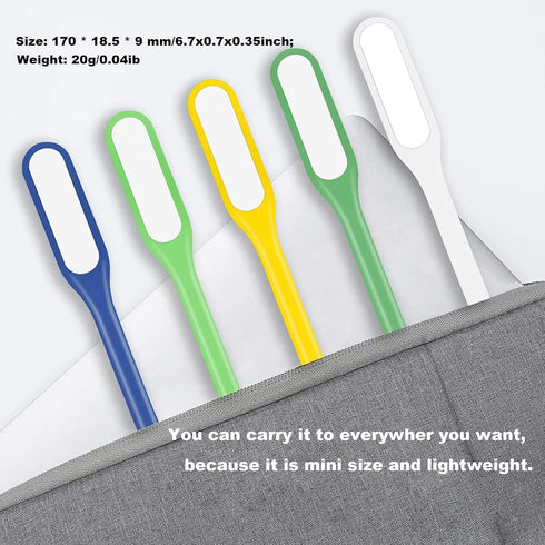 Mini USB Light, Portable Book Reading Lamp with 6 LEDs Protect Eyesight, USB Powered for Power Bank Computer Laptop Flexible Bendable Night Light-...