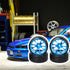 Mxfans 4Pcs Plastic Tires & Blue 10-Spokes Aluminum Wheel Rims for RC 1:10 On-Road Car...
