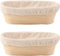 Bread Proofing Baskets Set of 2 10 inch Oval Shaped Dough Proofing Bowls w/Liners Perfect for Professional & Home Sourdough Bread Baking...
