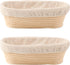 Bread Proofing Baskets Set of 2 10 inch Oval Shaped Dough Proofing Bowls w/Liners Perfect for Professional & Home Sourdough Bread Baking...