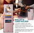 HOGGU Compatible for iPhone 11 Case Crossbody Strap, Leather Wallet with Card Holder,Kickstand,Magnetic Closure Flip Folio Zipper Purse, Protectiv...