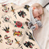 Old School Tattoo Baby Blanket Cotton Cozy Throw Blanket Warm Nursery Swaddle Receiving Toddler Blankets 30" x 40...