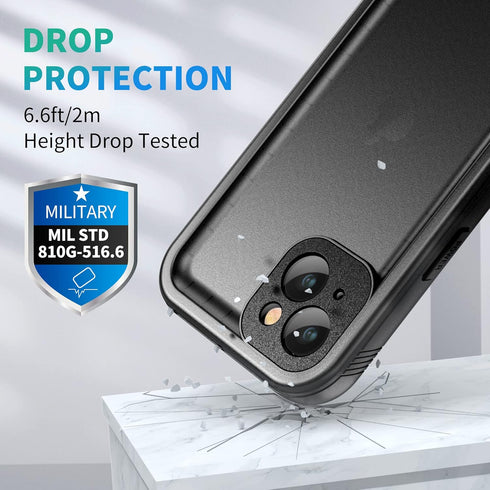 SPORTLINK for iPhone 13 Waterproof Case, Built-in Shockproof Dustproof Screen Protector, IP68 Underwater Full Body Sealed Dropproof Protective Cov...