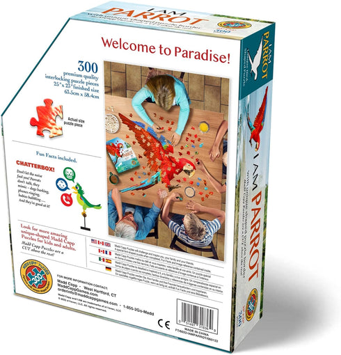 Madd Capp Parrot 300 Piece Jigsaw Puzzle for Ages 10 and up - 6022 Unique-Shaped Border, Challenging Random Cut Pieces, Deluxe Five-Sided Tamperpr...