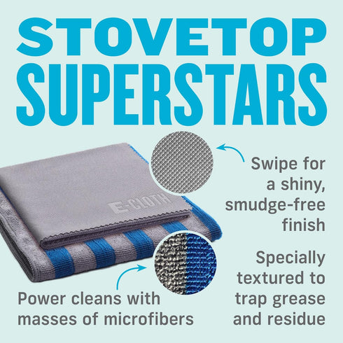 E-Cloth Range & Stovetop Microfiber Cloth, Standard Packaging, Cleaning & Polishing Set...