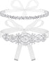 SATINIOR 2 Pieces Rhinestone Bridal Wedding Dress Sash Belt Crystal Diamond Ribbon Wedding Belts for Bridesmaid Wedding Dress (White)...