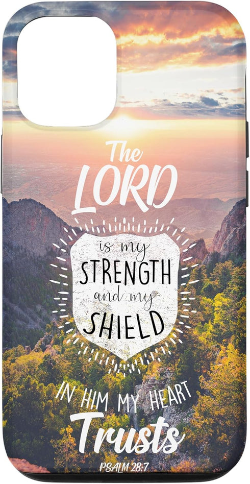 iPhone 14 The Lord My Strength Religion Bible Verse Christian Gift Case...