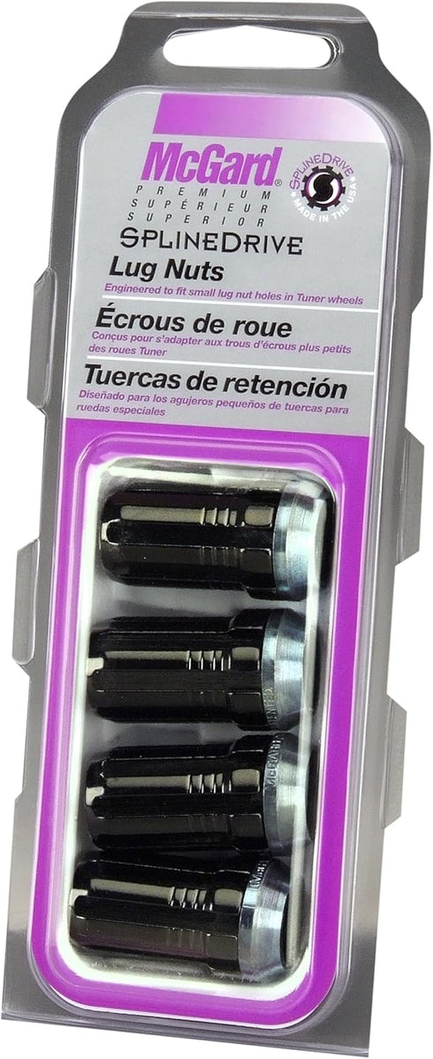 McGard 65340BK SplineDrive Black (1/2" - 20 Thread Size) Cone Seat Lug Nut, (Set of 4)...