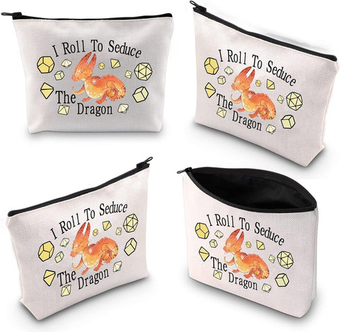 Dungeon Master Makeup Bag Dnd Dice Cosmetic Bag Dm Gift Role Playing Game Gift Game Master Zipper Pouch (I Roll To Seduce)...