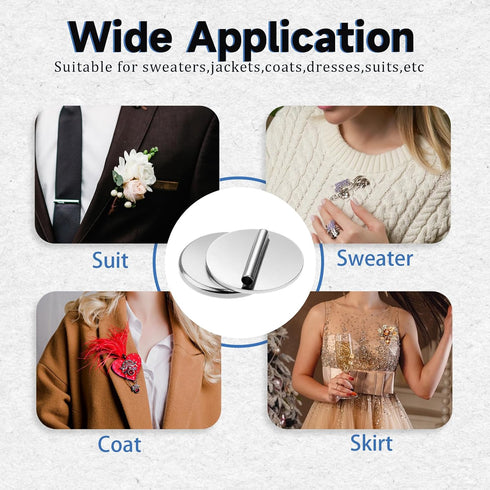 5Pairs Mini Pin Brooch Converter, Metal Magnetic Brooch Converter Injury-free Clothes Magnet Buckle Brooch Adapter for Thin Fabric (White K)...