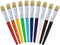 U.S. Art Supply 10-Piece Large Flat Chubby Hog Bristle Tempera Paint Brush Set - Fun Party, School, Student, Class Craft Painting - Beginners Star...