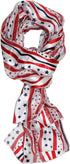 Ted & Jack - Stars & Stripes Americana Print Silk Feel Scarf...
