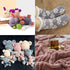 NICEEC 3 Skeins Soft Chenille Yarn Blanket Yarn for Knitting Fancy Yarn for Crochet Weaving DIY Craft Total Length 3×85m (3×93yds, 3×50g)_Spring G...