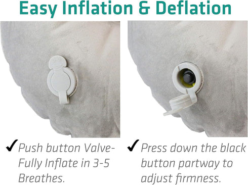 TREKOLOGY Inflatable Neck Pillow for Travel - Ultimate Comfort and Support for Airplanes, Cars, and More - Ergonomic Design for Restful Sleep and ...