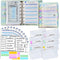 A7 Binder Soft PVC with Bubble 6-Ring Mini Binder, with Mini Binder Pockets x8 Zipper Envelopes, Budget Sheets x12, Cash Envelope Sticker x42, Lab...