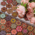 AKOAK 100 Pieces of Wooden Buttons Simple Retro Style Sunflower Buttons Classical Pattern Design Cartoon Children Decorative Buttons (15 MM)...
