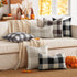 MIULEE Pack of 2 Classic Farmhouse Buffalo Check Plaids Polyester Linen Soft Soild Square Throw Pillow Covers Grey and White Home Decor Outdoor Cu...