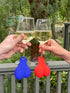 Wine Nutz - 6pcs Silicone Wine Glass Charms/Markers for Champagne Flutes Cocktails Martinis & More Rainbow Funny Gift Bachelorette Pride Party Bal...