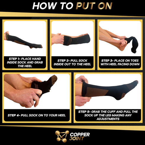CopperJoint Copper Compression Socks for Women & Men - Diabetic Socks, Improves Circulation, Reduces Swelling & Pain - For Nurses, Running, & Ever...