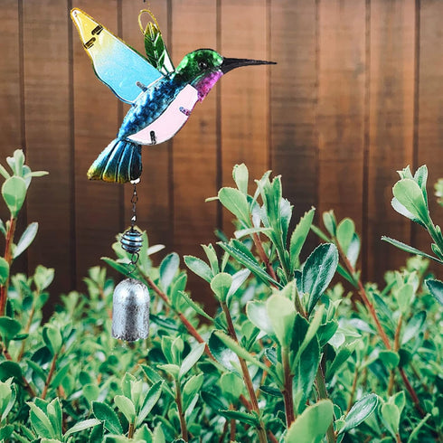 Hummingbird Decor with Bell, Hummingbird Wind Chimes, Hanging Bell Decorations for Yard, Garden, Home and Outdoor, Gift for Mom...