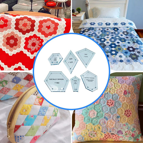 300Pc ASSROTED Acrylic TEMPLATES Quilting Patchwork Piecing Craft for Sewing...