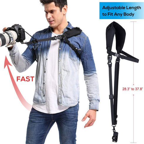 waka Camera Neck Strap with Quick Release, Safety Tether and Underarm Strap, Adjustable Camera Shoulder Sling Strap for Nikon Canon Sony Fuji DSLR...