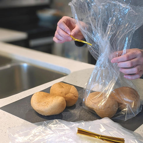 Reusable Plastic Bread Bags for Homemade Bread - 50 Pack Clear Bread Bag with Ties For An Airtight Moisture-free Preservation and Storage- Bread L...