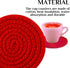 8PCS Cotton Round Woven Coasters Drink - Red Handmade Braided Cup Coasters Absorbent Woven Circles Hot Pads Mats for Drink Home Kitchen Heat-Resis...