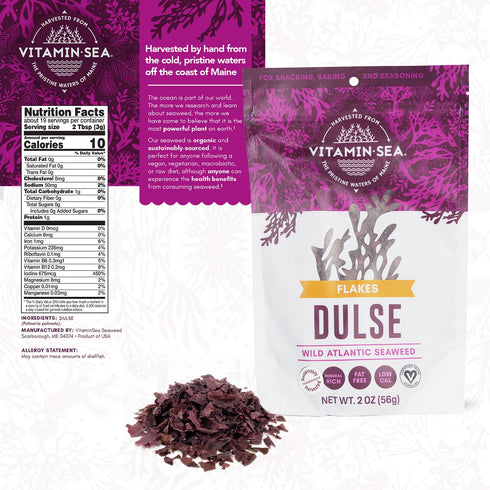 VITAMINSEA Dulse Dried Seaweed | Wild North Atlantic Seaweed for Snacking, Seasoning, Soups & Salads | Rich in Vitamins, Minerals & Antioxidants P...