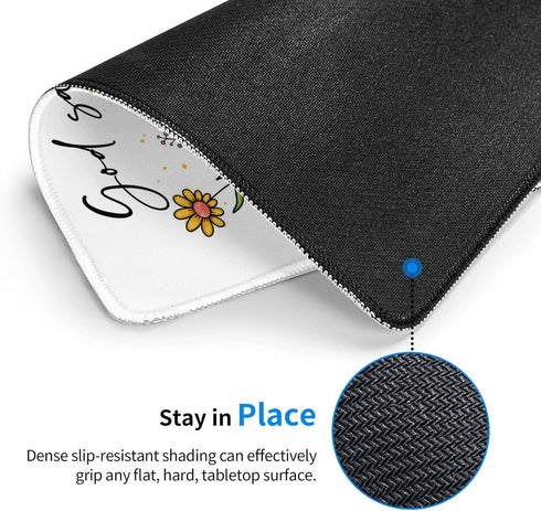 Bible Verse Mouse Pad Inspirational Christian Mouse Pads for Desk Wireless Mouse Floral Computer Office Mousepad for Laptop Cute Desk Accessories,...