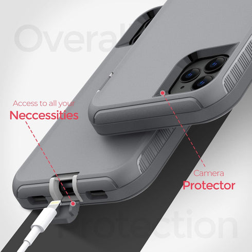 Defender Wallet Design with Hidden Back Mirror and Card Holder Heavy Duty Protection Shockproof 3 in 1 All-Round Armor Protective Case for iPhone ...