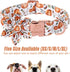 Halloween Dog Collars for Large Dog with Flower Tie,Fall Leaves Pumpkin Dog Collar with Safety Metal Buckle Adjustable Puppy Collars for Small Med...
