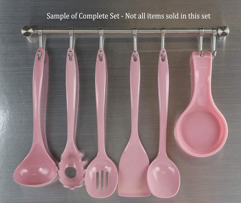 Reston Lloyd Cooking Spoon for Serving, Basting, Mixing, Heat Resistant, BPA Free Melamine 11 inch Utensil with Ergonomic Handle, Set of 6, Pink...