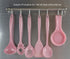 Reston Lloyd Cooking Spoon for Serving, Basting, Mixing, Heat Resistant, BPA Free Melamine 11 inch Utensil with Ergonomic Handle, Set of 6, Pink...