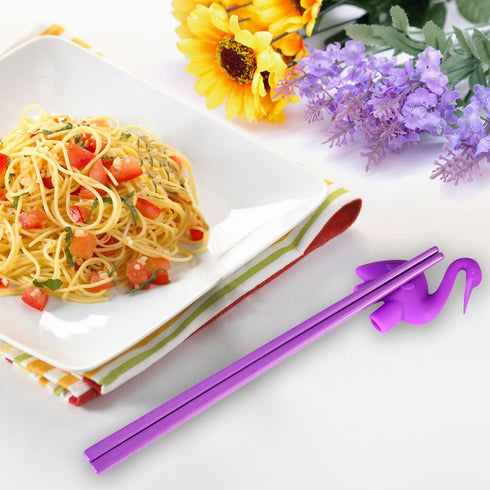 Training chopsticks for kids adults and beginners - 5 Pairs chopstick set with attachable learning chopstick helper - right or left handed...